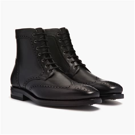 Men's Wingtip Lace-Up Boot In Black Leather - Thursday Boot Company