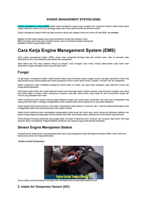 Engine Management System Engine Management System Ems Engine Management System Ems Adalah