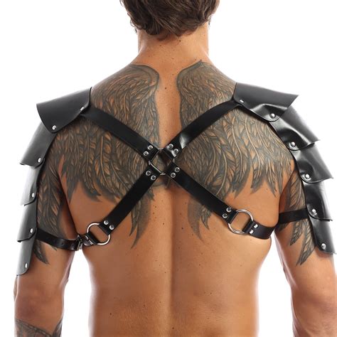 Faux Leather Body Harness With Adjustable Straps Men S