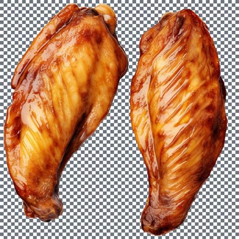 Premium PSD Roasted Chicken Wings Isolated On A Transparent