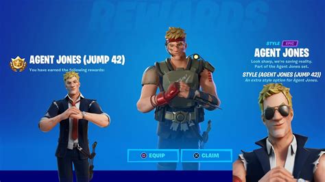 How To Unlock All 5 Agent Jones Free Skin Styles New Fortnite Battle Pass Season 6 Skin Agent