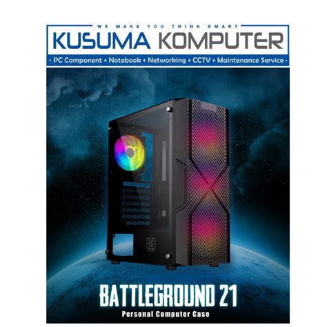 Simbadda Battleground With Fan Rgb Pc Gaming Case Shopee Malaysia