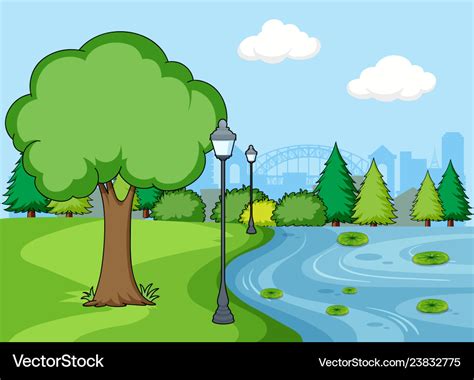 A simple park scene Royalty Free Vector Image - VectorStock