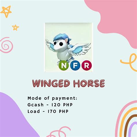 ADOPT ME NFR WINGED HORSE (NEON FLY RIDE) on Carousell