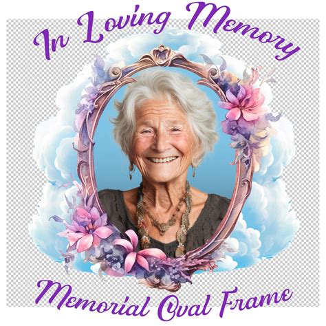 In Loving Memory Oval Frame Memorial Clip Art Lavender Pink And Blue