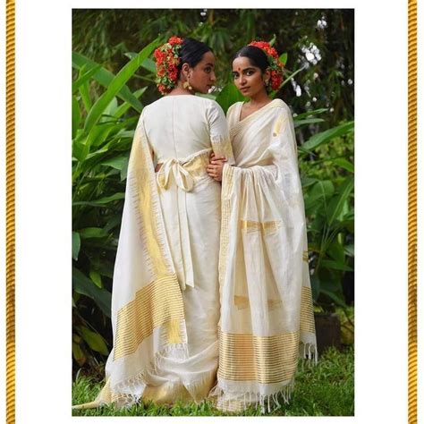 Bold And Beautiful Ways To Style Your Onam Look Cotton Saree Designs