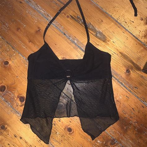 Glassons Split Front Halter Black Size Xs Available Depop