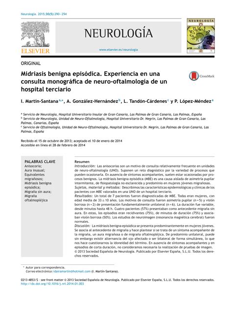 (PDF) Midriasis benigna episódica. Experiencia en una consulta ...