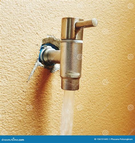 Water Flowing From Modern Faucet Stock Image Image Of Fixture