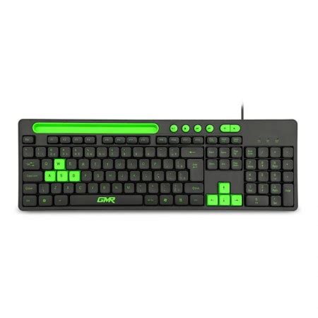 Teclado Usb Gamer Gk Suporte De Smartphone Preto E Verde Tc