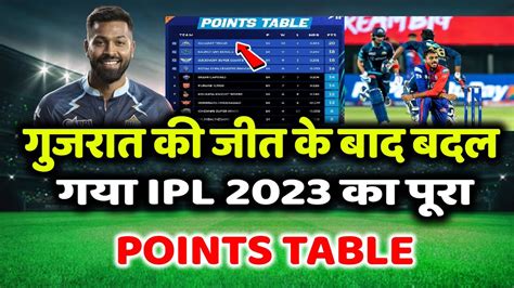 IPL 2023 Today Points Table DC Vs GT After Match Points Table GT Vs