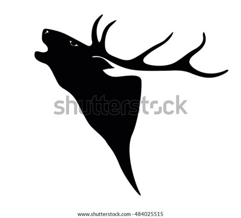 Deer Illustration Deer Head Silhouette Isolated Stock Vector Royalty