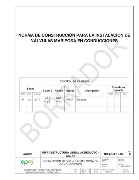 PDF NORMA DE CONSTRUCCIÓN PARA LA INSTALACIÓN DE Para las