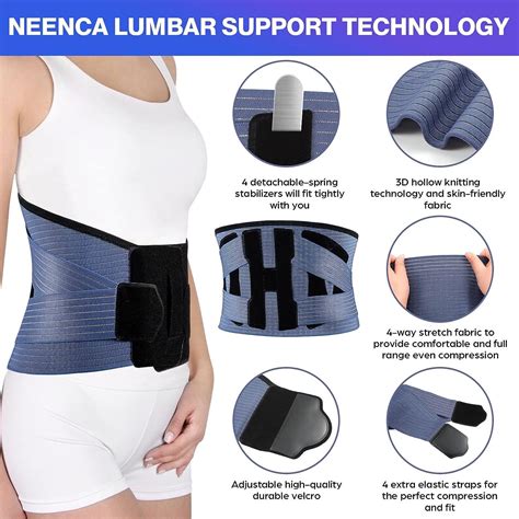 NEENCA Professional Back Support Brace Adjustable Lumbar Support For