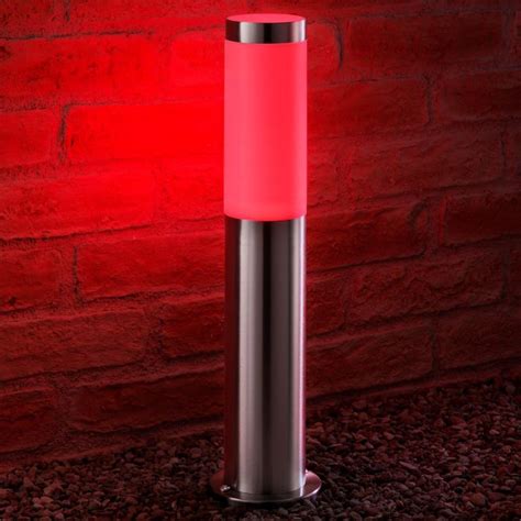 Auraglow Ip Stainless Steel Outdoor Garden Post Light Red Green