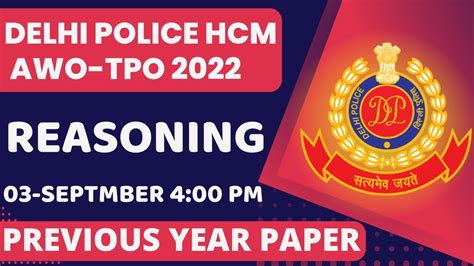 Delhi Police Hcm Reasoning Delhi Police Awo Tpo Reasoning Delhi Police