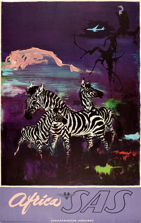 Otto Nielsen Original Vintage Travel Poster Africa Sas Scandinavian