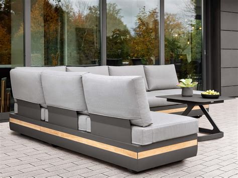 Niehoff Volano Loungesofa Sitzer Alu Teak Mit Funktion Gartenm Bel