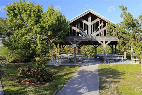 Marina Pavilion With Picnic Tables Editorial Stock Image Image Of