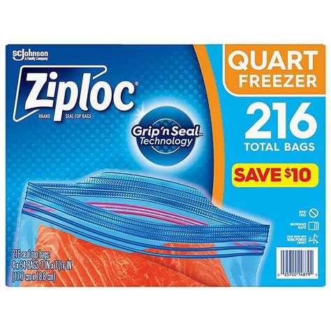 Ziploc Easy Open Tabs Freezer Quart Bags Count Walmart