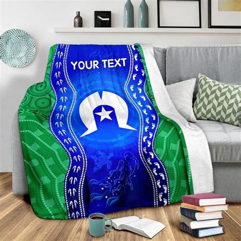 AIO Pride Custom Text Torres Strait Islanders Premium Blanket Torres