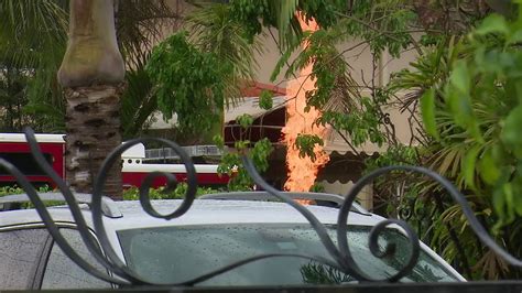 Downed Power Line Sparks Explosion Fire Near Miami Beach Home Youtube