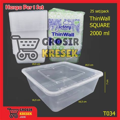 Jual Lbr T Thinwall Victory Square Ml Kotak Makan Plastik