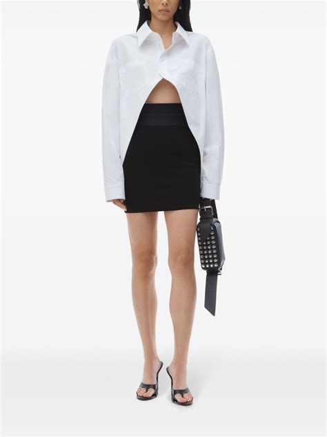 Alexander Wang Logo Waistband Miniskirt Black Farfetch