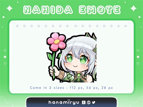 Nahida Emotes Pack Cute Chibi Genshin Impact Kusanali Emoji Credit