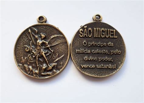 Medalhas De S O Miguel Arcanjo Em Ouro Velho No Elo Angelus