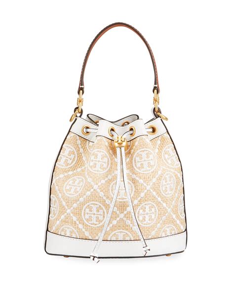 Tory Burch T Monogram Patent Embossed Bucket Bag Neiman Marcus