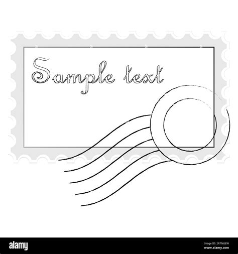 mail stamp isolated on white background, abstract vector art ...