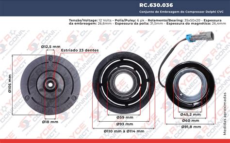 Conjunto De Embreagem Do Compressor Delphi CVC Zafira Corsa 2001 Em Di