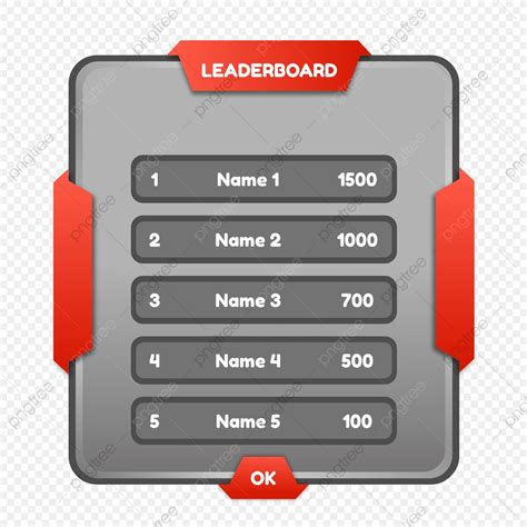 Game Leaderboard Ranking Vector Art PNG Game Leaderboard Ui Set In