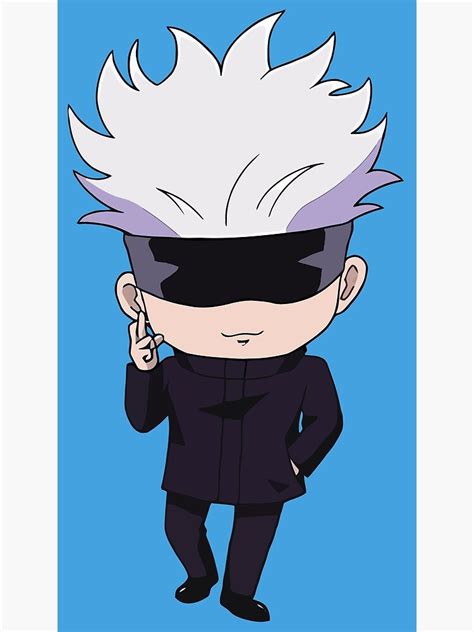 Satoru Gojo Jujutsu Kaisen Chibi Metal Print By Chibify Redbubble