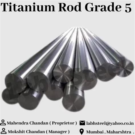 Silver Titanium Grade 5 Round Bars Single Piece Length 6 Meter At Rs