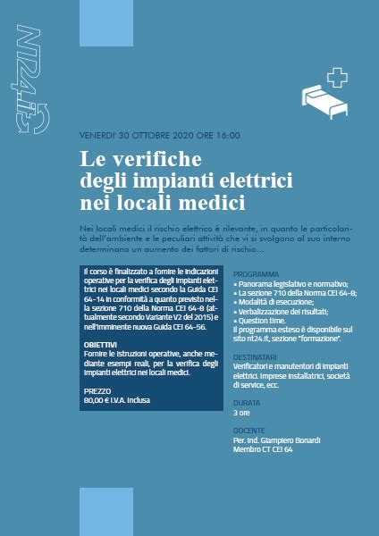 Ottobre Corso Online Le Verifiche Degli Impianti Elettrici