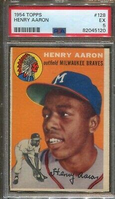 Topps Hank Aaron Rookie Rc Psa Ex Braves Ebay