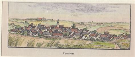 Orig Kolorierter Holzstich Bayern Thiersheim 1850 Kunst