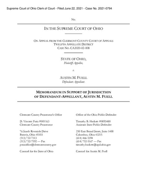 Fillable Online State Ex Rel Hicks V Clermont Cty Bd Of Commrs Fax