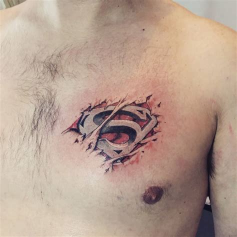 Superhero Chest Tattoo