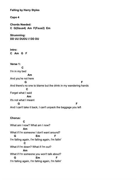 Fallin Guitar Chords