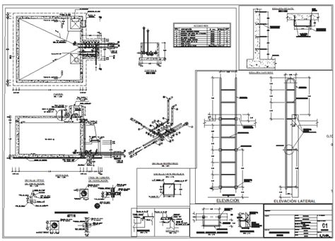 Reservorio Apoyado En DWG 3 50 MB Librería CAD