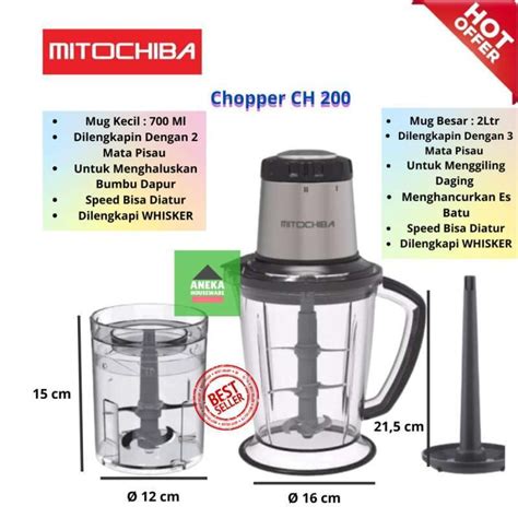 Jual Mitochiba Food Chopper Ch Muli Fungsi Blend Ice Crusher Di