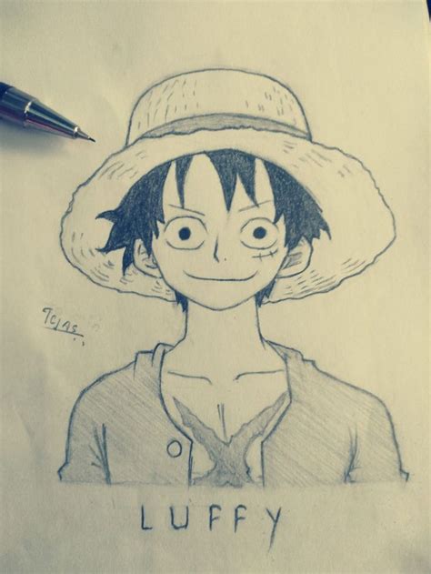 Monkey D. Luffy easy drawing | Sketsa, Sketsa anime, Cara menggambar