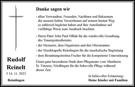 Traueranzeigen Von Rudolf Reinelt Augsburger Allgemeine Zeitung