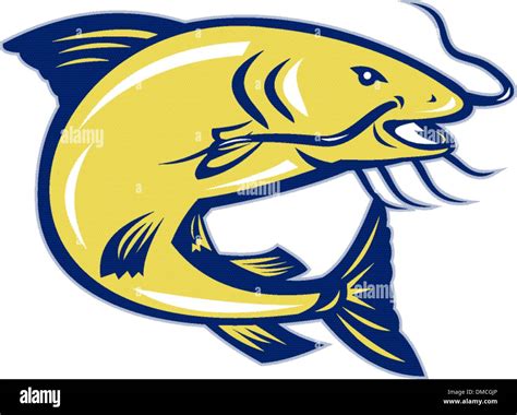 Catfish Jumping Retro Stock Vector Image Art Alamy