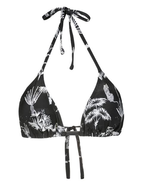 Lygia Nanny Iasmin Triangle Cup Bikini Top In Black Modesens