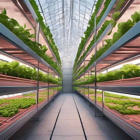 Premium Photo A Greenhouse With Vertical Farming Towers For