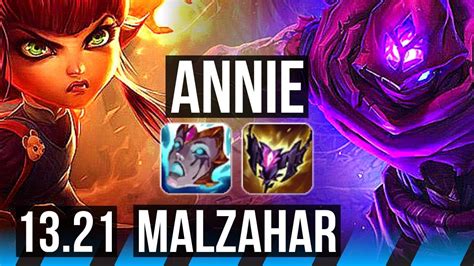 Annie Vs Malzahar Mid 1 7m Mastery 800 Games 10 4 10 Kr